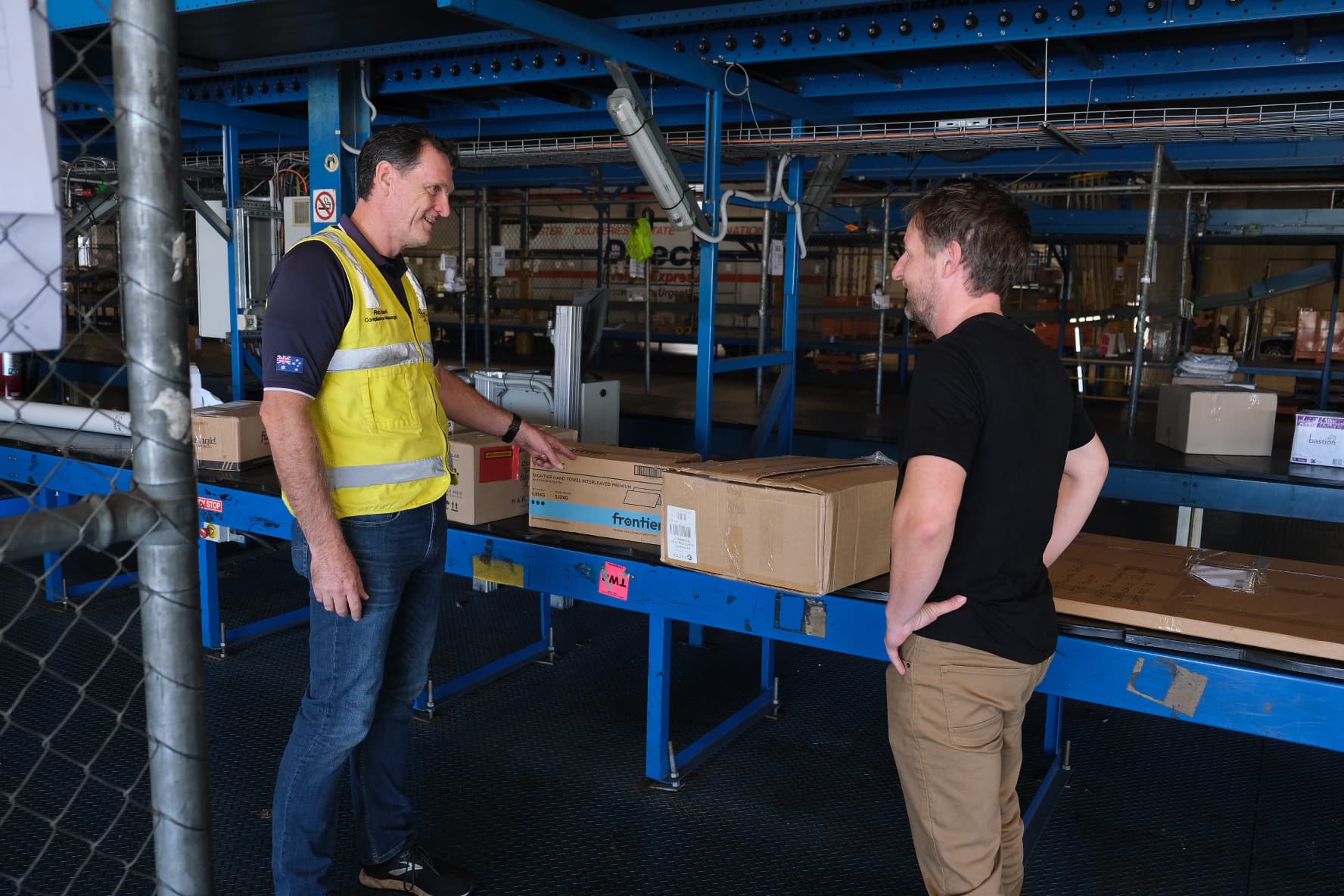 TrueAgent founders working on-site with a client